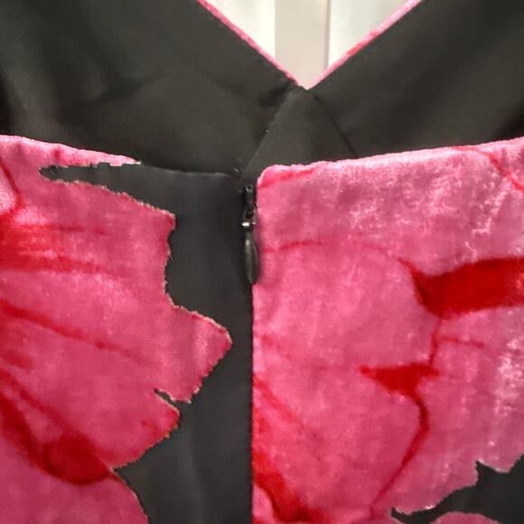 Hutch Floral Crushed Velvet High Low Ruffle Dress Pink Size 2 - Picture 10 of 13